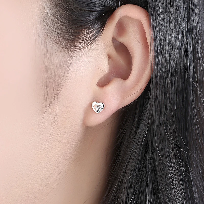 Натуральная 925 пробы СЕРДЦЕ серебряные серьги для Для женщин свадебные Модные
