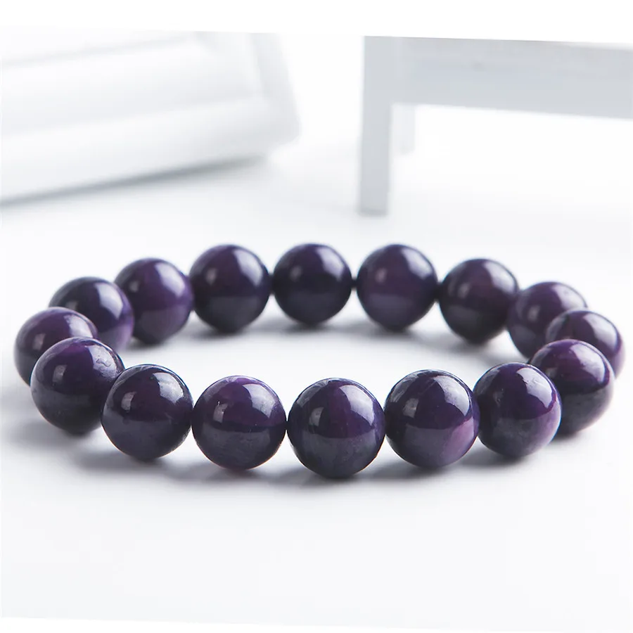 100% подлинный натуральный браслет 13 мм фиолетовые драгоценные камни Charoite круглые