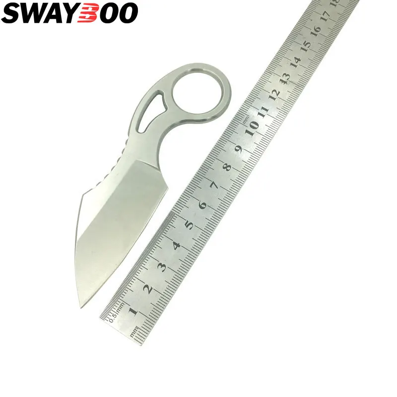 Swayboo EDC интегрированный Киль ручка D2 стали походные ножи 60 HRC кольцо мини нож с фиксированным лезвием нож для выживания с оболочкой