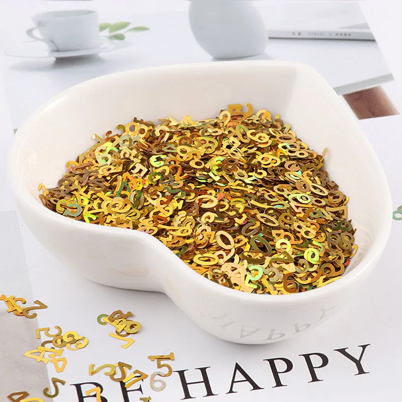 10 г/упак. ультратонкие блестки в форме цифр для дизайна ногтей ПЭТ цвет свадебное