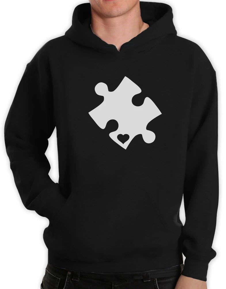 

AUTISM AWARENESS HEART CUT PUZZLE Hoodie Support Unique Sweatshirt Funny Unisex Hoodie-Z108