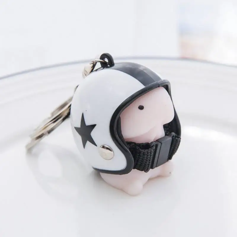 

2019 Helmet Cute Keychain Keyring Collection Phone Strap Cure Decor Gift Dingding Squishy Reliever Prank Funny Toy Doll Keychain