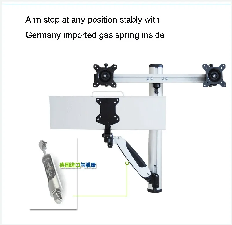 Алюминиевая Подставка для монитора WS09 с газовой пружиной и двойным экраном|screen
