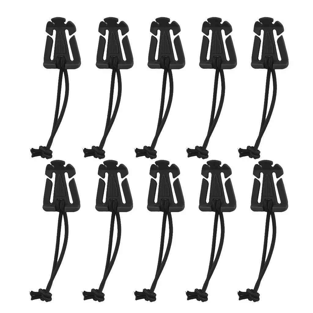 

10x Outdoor Molle Elastic Cord Outdoor Travel Kits Webbing Hang Buckle Roll Clips Lightweight Tie-Down Carabiner