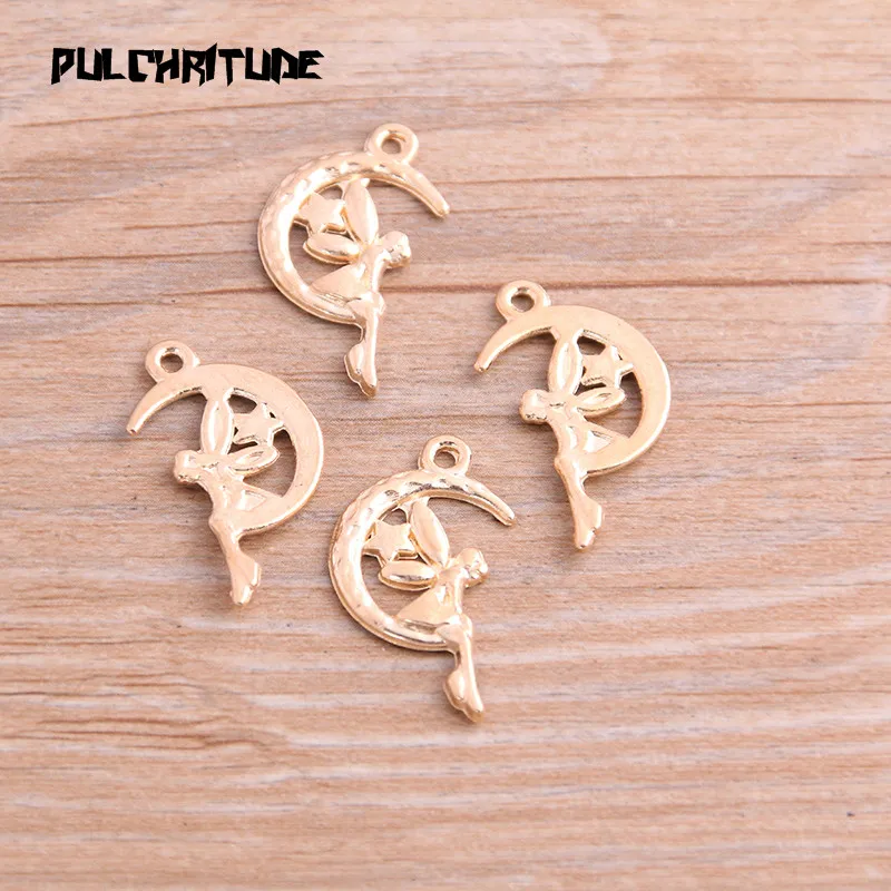 Pulchrode 20 шт 16*26 мм продукт три цвета Луна Ангел подвески для девушки кулон ювелирные изделия металлический сплав ювелирные изделия Маркировка