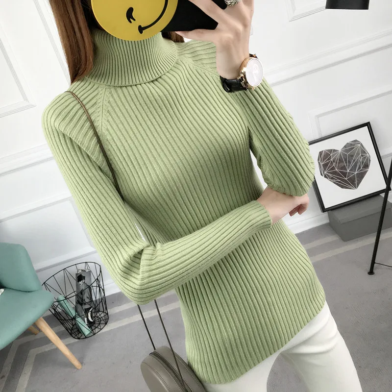 Long Sleeve Turtleneck Autumn Winter Sweaters Fashion 2018 Women And Pullovers Knitted Pullover Sweater Jumper | Женская одежда