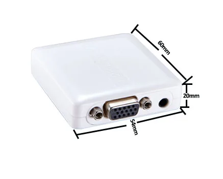 Мини VGA + R/L в HDMI конвертер (пластиковый корпус) с USB линией | Безопасность и защита