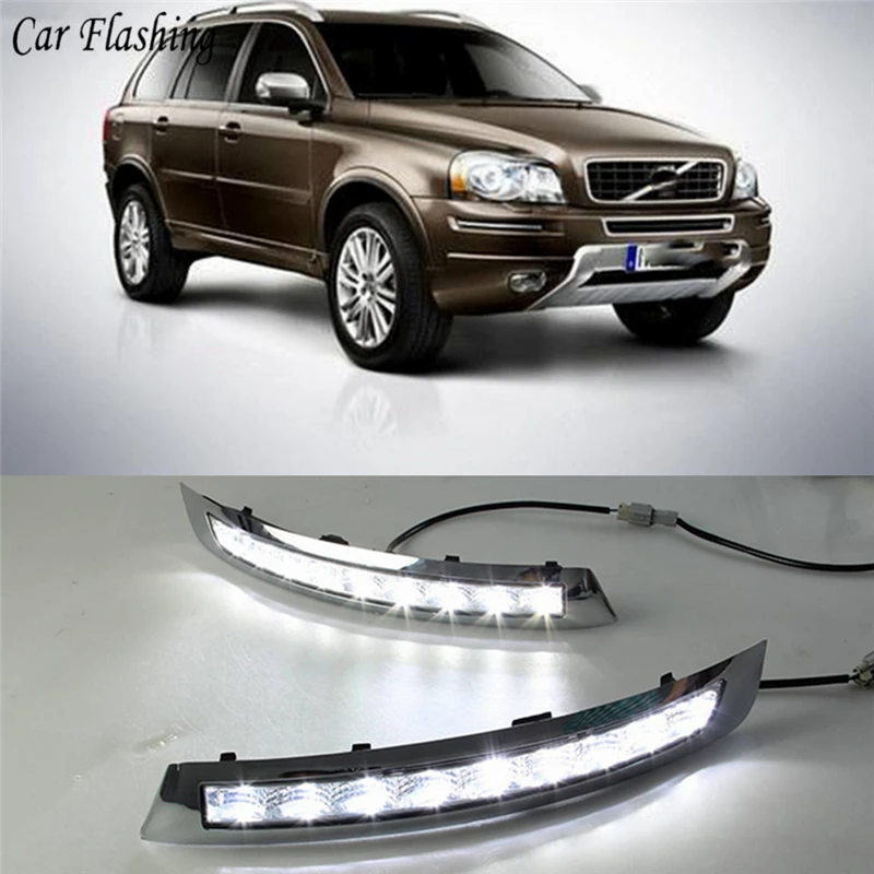 Автомобильная проблесковая для VOLVO XC90 2007 2008 2009 2010 2011 2012 2013 Дневной светильник дневные ходовые огни дневного вождения светильник день Святого светильник поворота светильник
