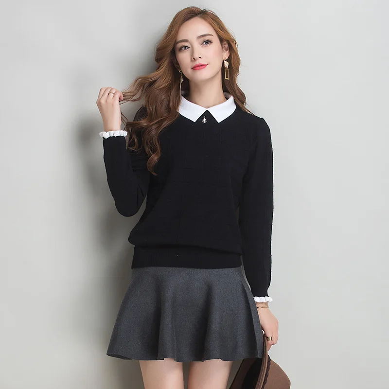 XJXKS woman sweater 2021 spring long-sleeve large size lady clothing fashion basic pull femme Cashmere | Женская одежда
