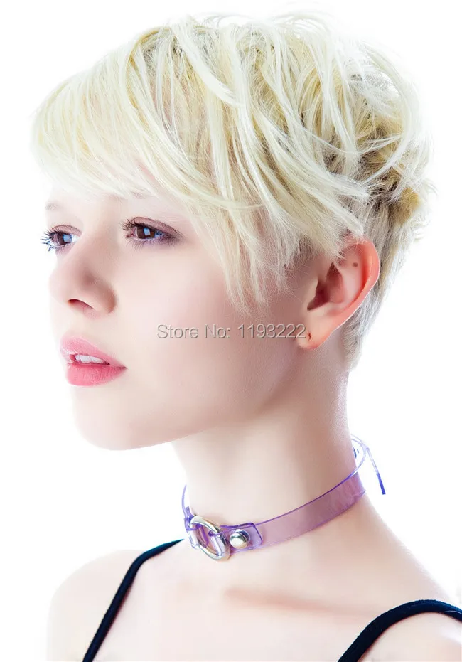 Модные ювелирные изделия Круглый ожерелье прозрачный ПВХ кожаный металлический