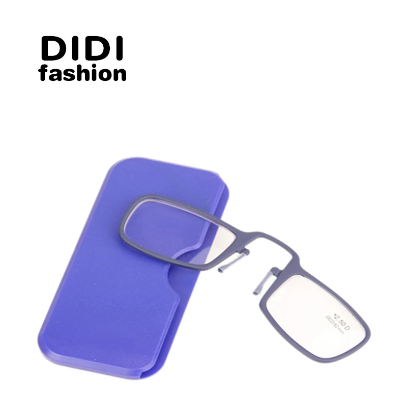 Очки для чтения DIDI титановые мини очки с клипсой носа и дальнозоркостью футляром