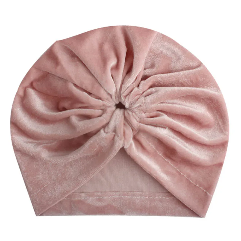style2 dark pink Бархатная Детская шапка-тюрбан с цветочным принтом для новорожденных девочек; Шапка-бини; осенне-зимняя детская шапочка для маленьких девочек; реквизит для фотосессии - Цвет: style2 dark pink