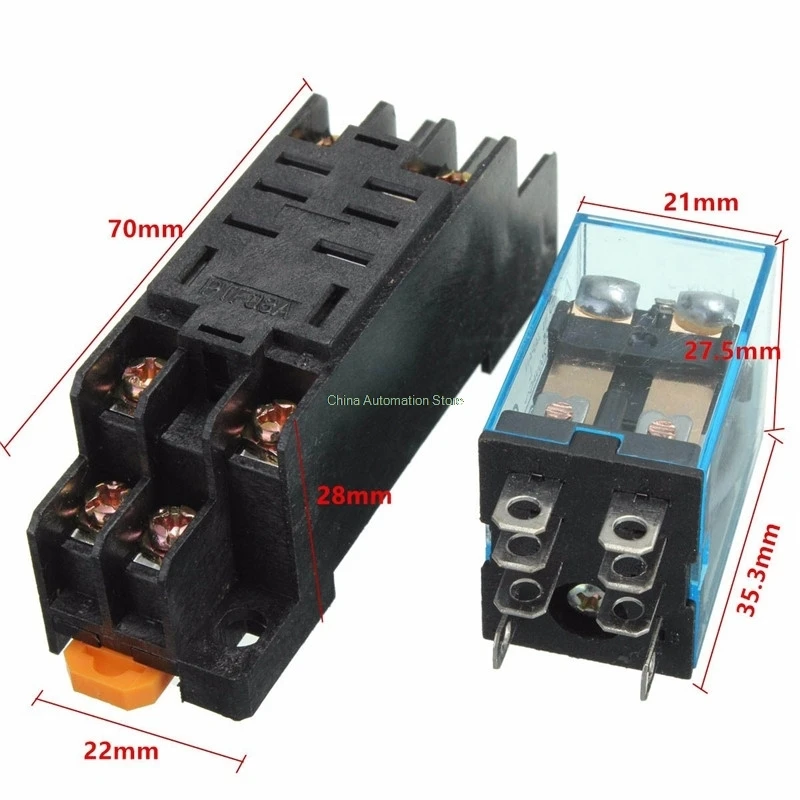 

Brand New 10pcs 12V DC 10A 8PIN Coil Power Relay DPDT LY2NJ HH62P HHC68A-2Z With Socket Base