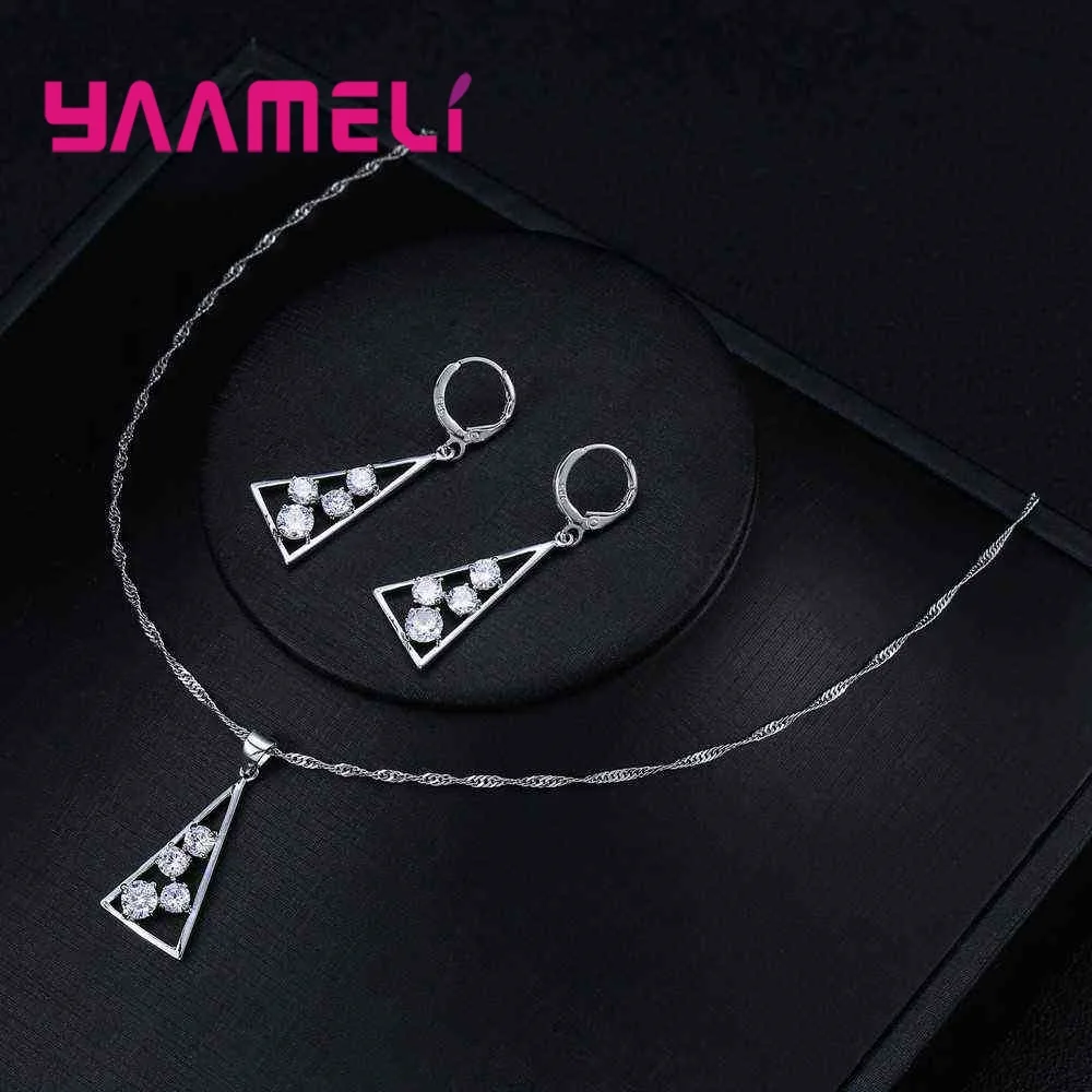Женский ювелирный комплект из серебра 925 пробы с австрийскими кристаллами|jewelry sets