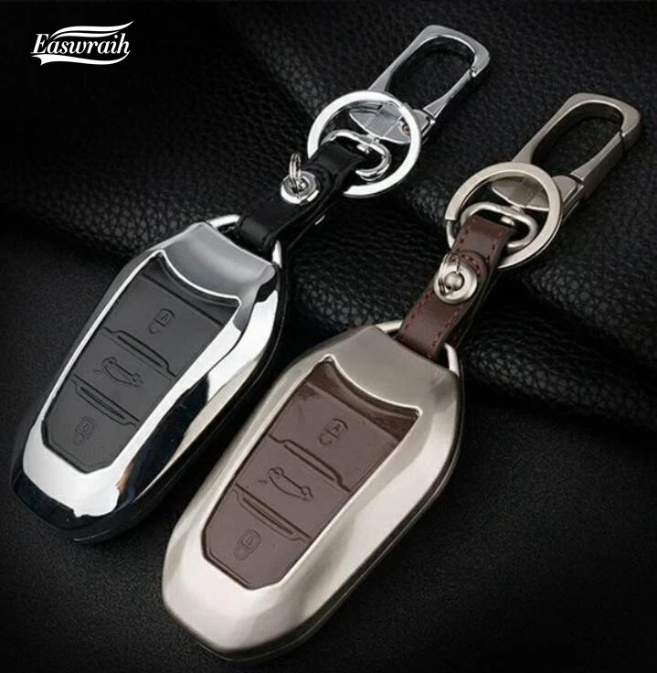 Автомобильный держатель для ключей из цинкового сплава и кожи Peugeot 3008 2008 408 508 4008