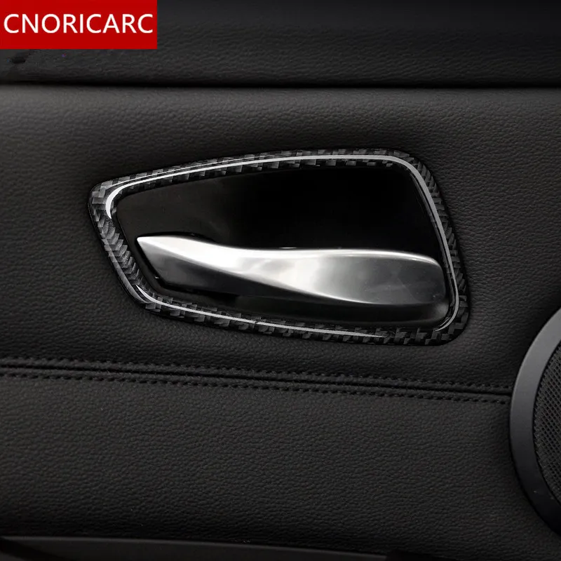 

CNORICARC Автомобильная дверная ручка рамка декоративная крышка отделка 4 шт. для BMW E90 320i 318i 325i 2005-12 углеродное волокно автомобильный Стайлинг