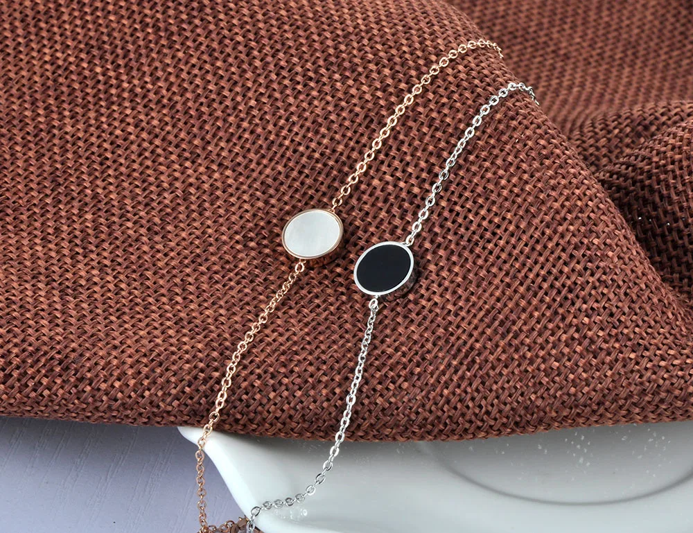 Модный браслет JeeMango с белыми/черными ракушками для женщин и девушек цепочка из