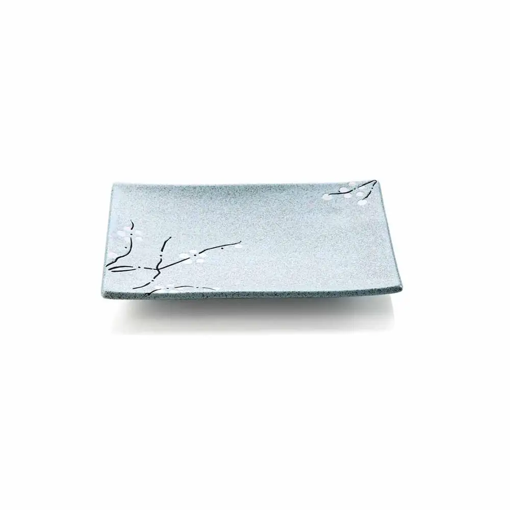 8inch rectangle blue 12 дюймов японская прямоугольная элегантная керамическая тарелка стейк тарелка для завтрака столовая посуда фруктовый поднос для торта десерт украшение блюда - Цвет: 8inch rectangle blue