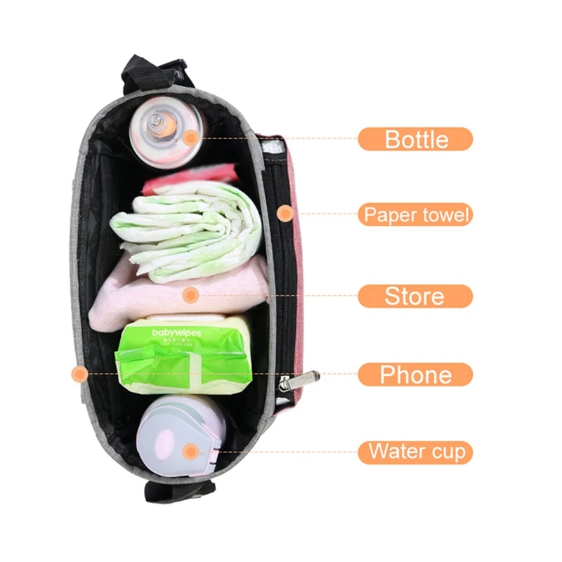 

Baby Stroller Organizer Bag Large Capacity Diaper Bags Waterproof Carriage Storage Package Accessories LT