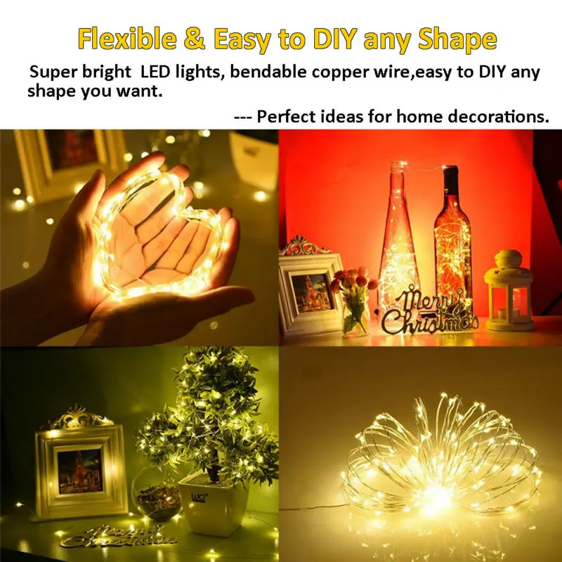 MJJC Solar Powered LED Fairy Lights 10M 100 Copper Wire String for Patio Christmas Decorations Outdoor Waterproof | Лампы и освещение