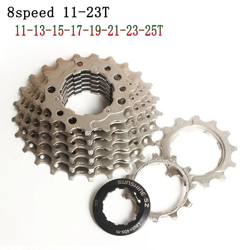 SUNSHINE-SZ 16s 24s 8Speed Cassette 11-25T Freewheel Road Bike Bicycle 8S Parts Sprocket Compatible for parts 2400 2300 | Спорт и