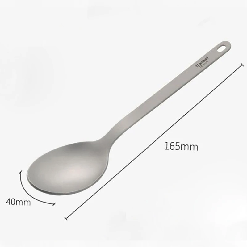 Titanium Tableware Spoon Fork Cutlery Set with Carabiner Storage Sack fo Outdoor Camping Hiking Traveling Picnic Flatware
