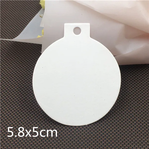 5.8x5cm white 100 шт многоформенная крафт-бумага подарочные Висячие картонные ярлыки этикетки для одежды открытки круглые и в форме сердца цена Пустые бирки - Color: 5.8x5cm white