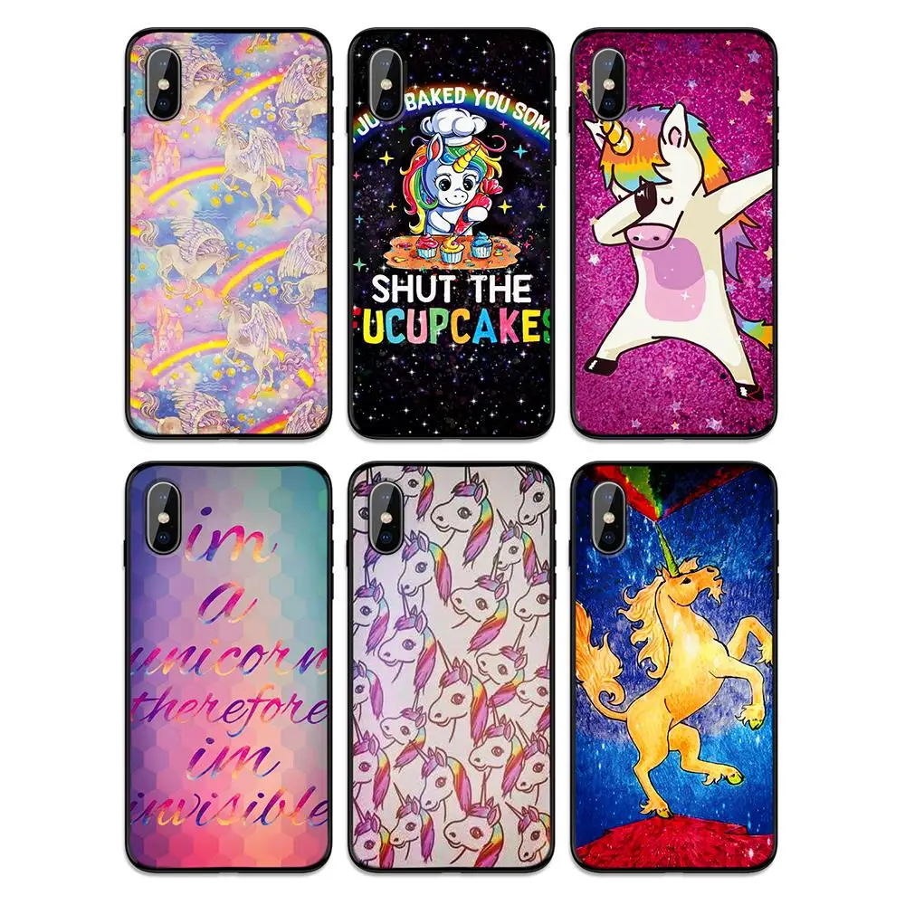 Мягкий чехол из ТПУ с радужным единорогом для Apple iPhone 6 6S 7 8 Plus 5 5S SE X XS MAX XR
