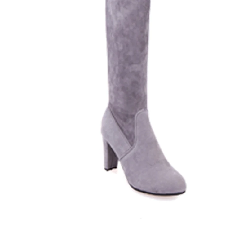 HEE GRAND/женские высокие сапоги выше колена из флока женские до осенне зимняя обувь