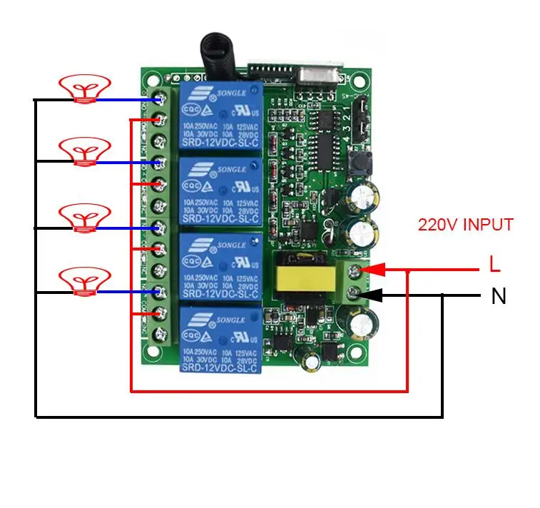 Умный дом 220 V 4CH RF Беспроводная система дистанционного управления/РАДИО переключатель дистанционного управления приемник гаражная дверь ворота 433mhz 315mhz