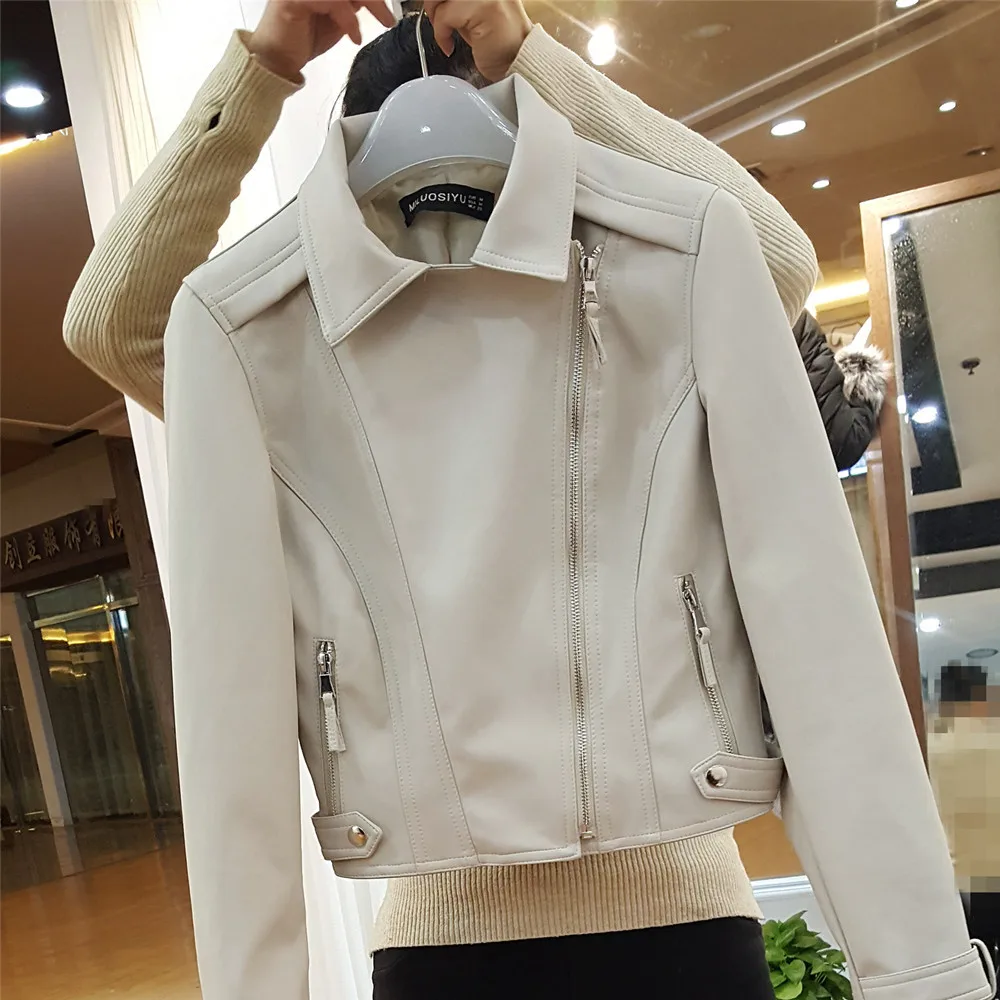 Новинка 2017 Женская мотоциклетная куртка Blouson модная Осенняя тонкая Байкерская