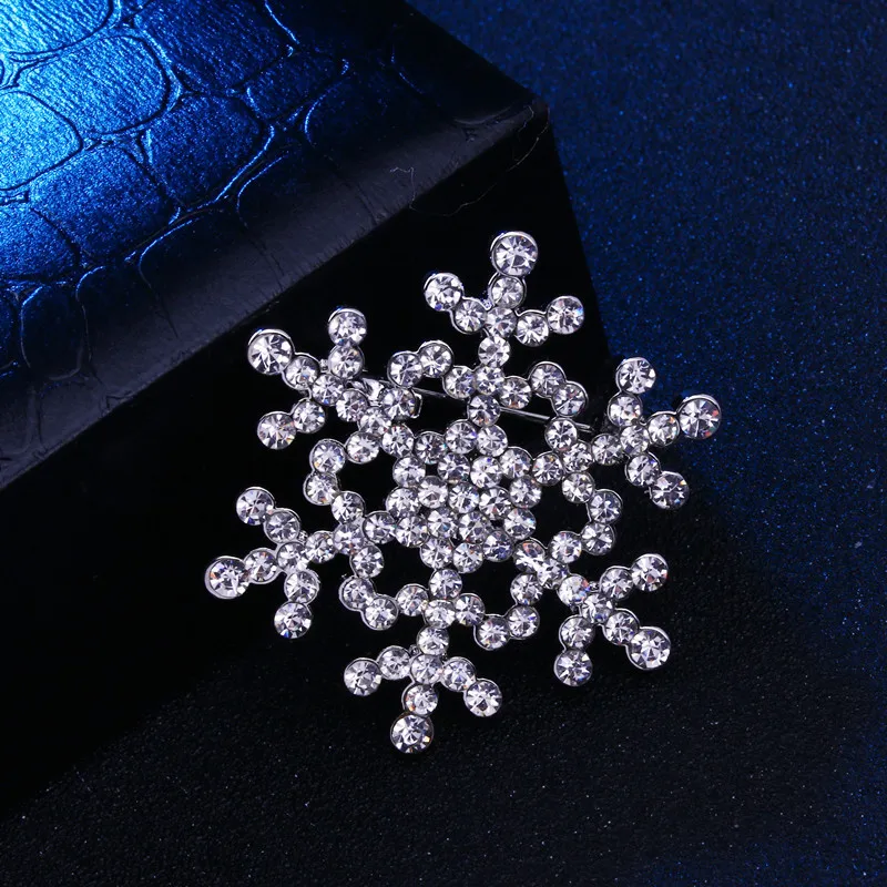Peerfull new Korean christmas snowflake Silver Brooch Pin dual ladies dress fashion design clothing sweater chain for women | Украшения и
