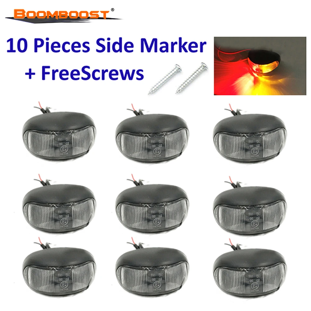 10PCS Side Marker Trail Lights Turn Lamps For Truck 2 LED Lamp Beads Wide Voltage 10-30V Bright Piranhas Light Red-Yellow Color |