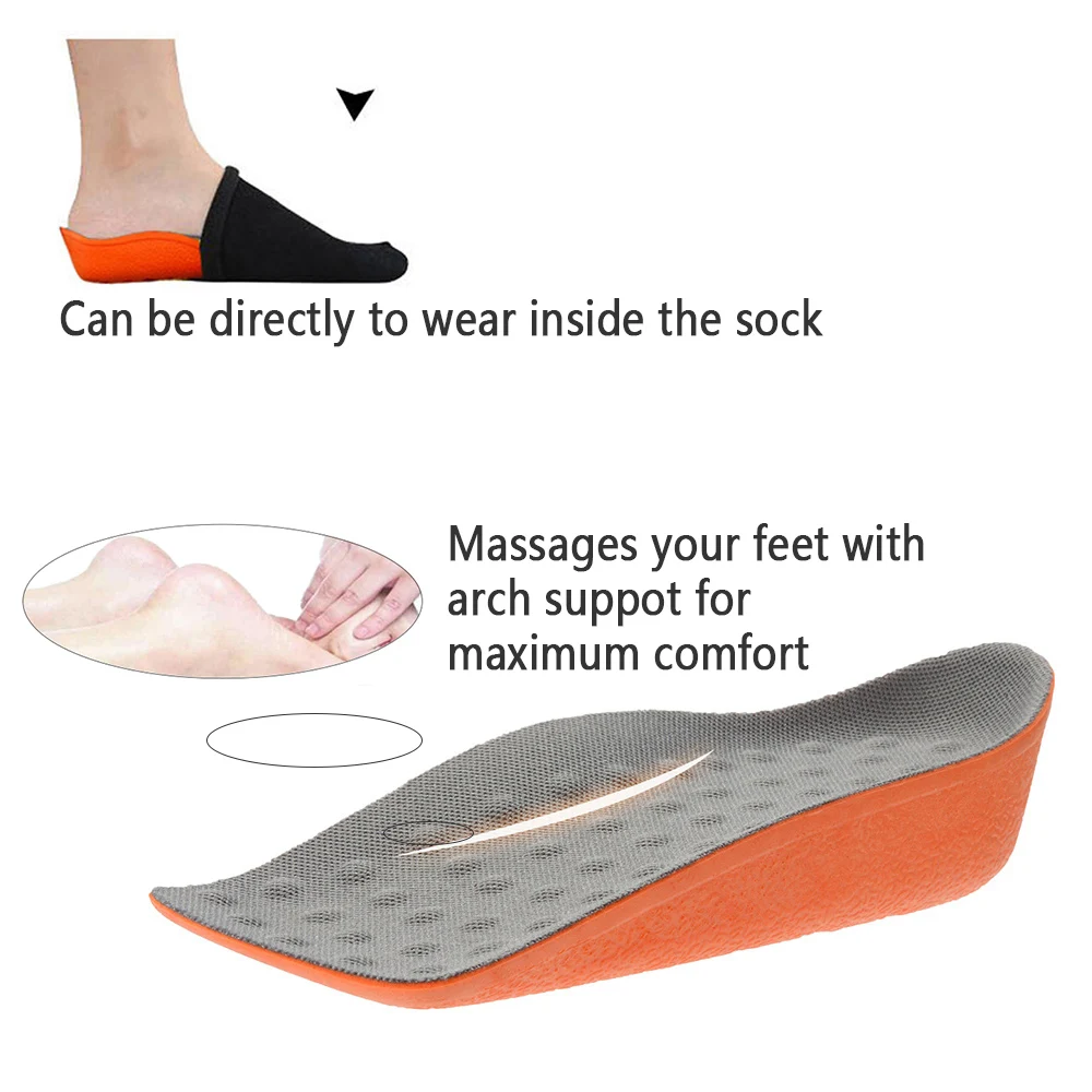 Высота Увеличение Стелька 2 см носить носки массажные обуви колодки эргономичный