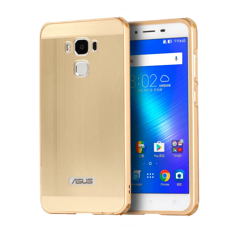 For ASUS ZenFone 3 Max ZC553KL Case Electric Plating Metal Frame and Wire Drawing Effect Acrylic Cases for ZenFone3 |