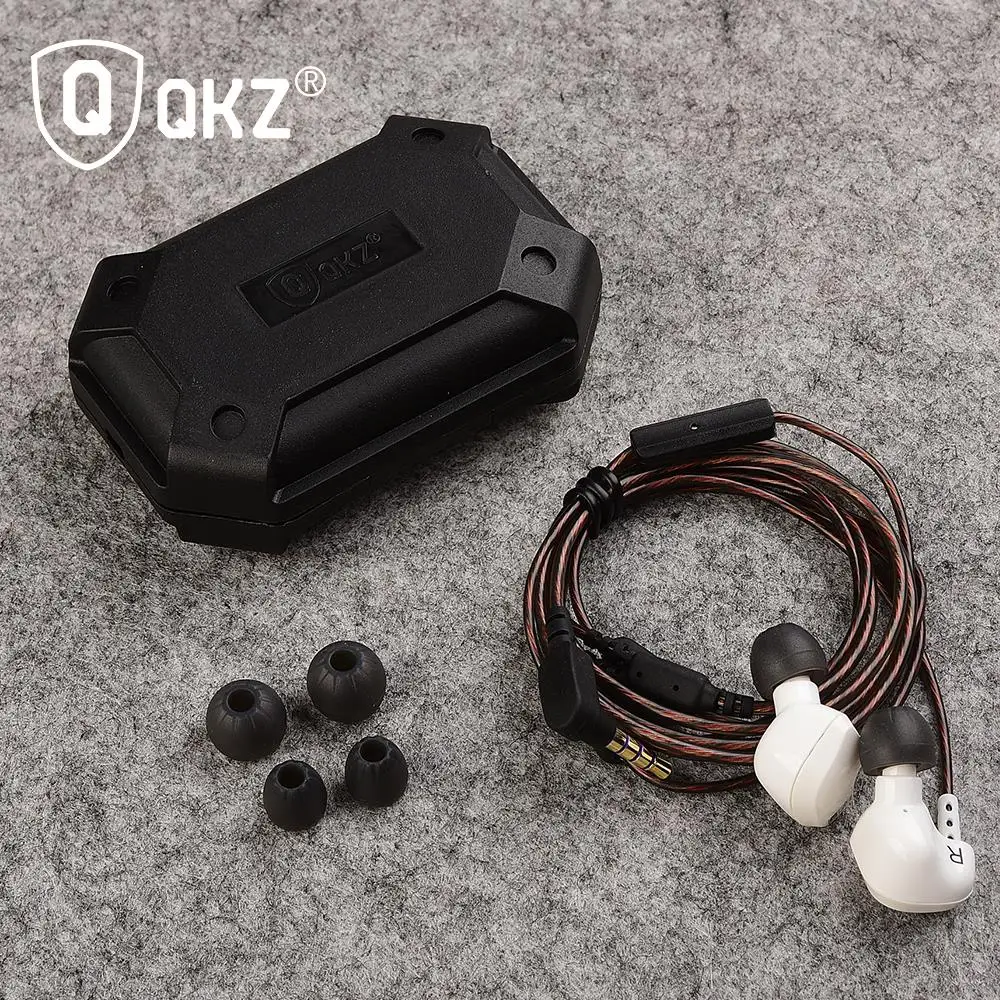 Qkz DM200 наушники-вкладыши Медь драйвер Ушные крючки HiFi в ухо наушники Спорт