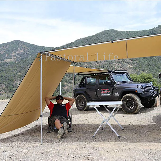 GRNTAMN багажник на крышу 4x4 тент с бесплатным передним удлинением 6,5 ', для автомобиля/внедорожника/грузовика-хаки