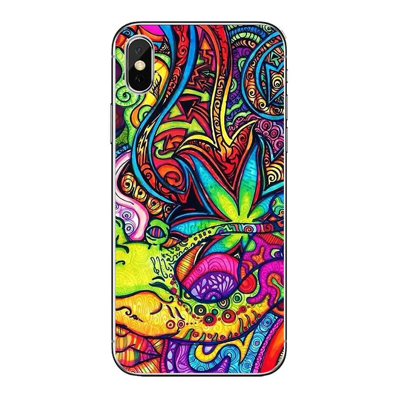 Мягкий прозрачный чехол-сумка Psychedelic Ganja Pot Leaf Art постер для Samsung Galaxy Note 8 9 S9 S10 A8 A9 Star