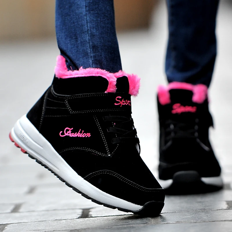 Женская Повседневная теплая хлопковая обувь Новинка зимы 2018 года Плюшевые