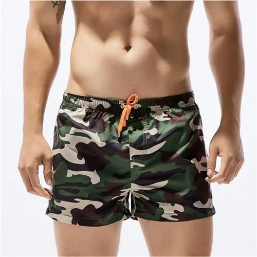 Army Green Камуфляжные шорты с высокой талией, мужские трусы из спандекса, удобные домашние купальники для фитнеса, шорты, пляжная одежда, костюм с завязками, пляжный костюм - Цвет: Army Green