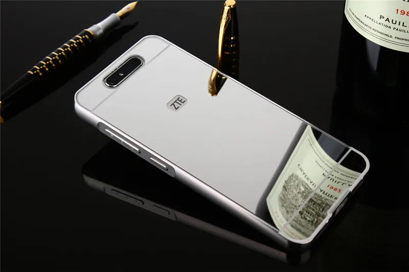 Sliver Для zte Blade V8 Чехол, роскошная розовая Золотая алюминиевая зеркальная задняя крышка, чехол для zte V8 V 8, чехол, Защитные чехлы для телефонов - Цвет: Sliver