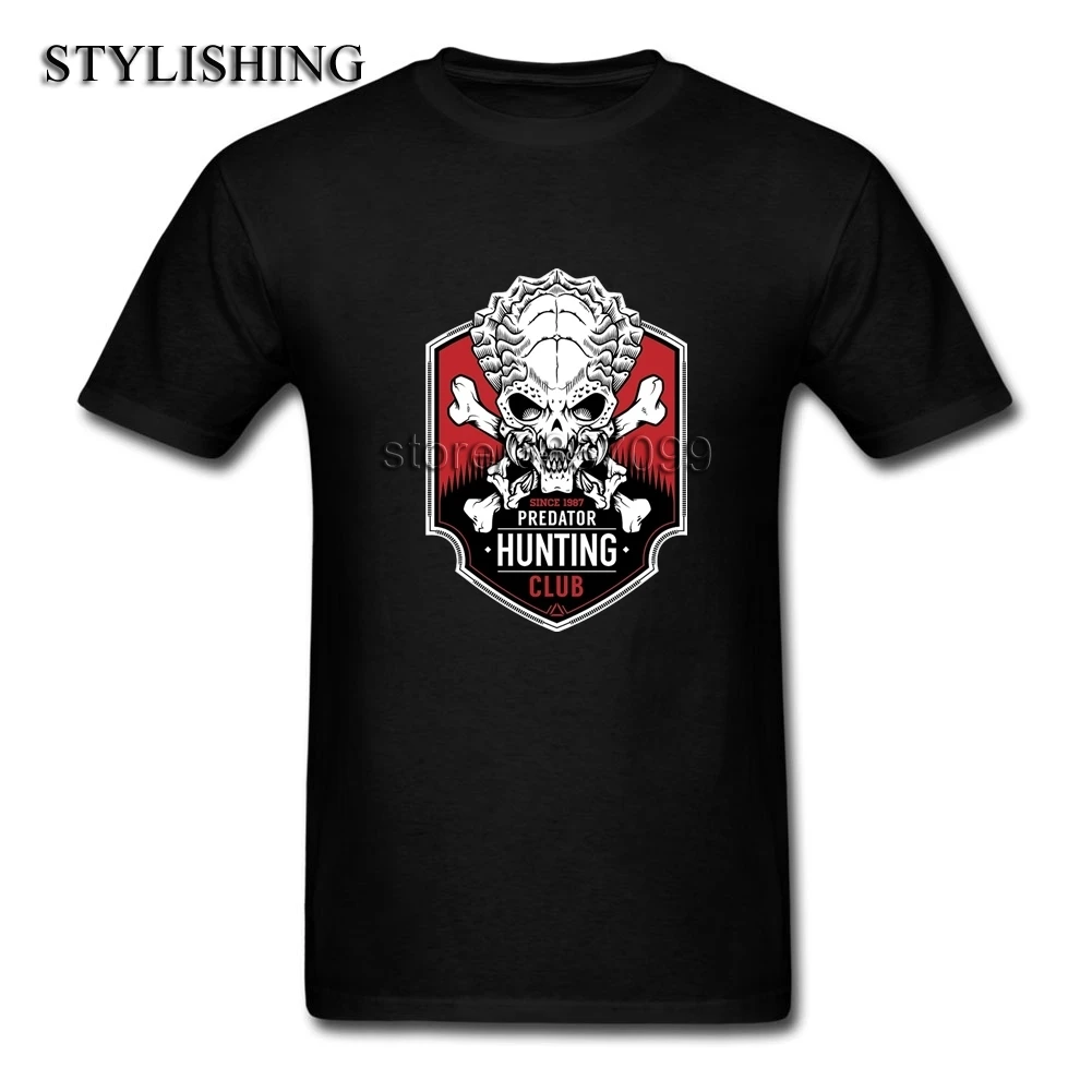 Топы Для мужчин футболка хлопковая круглый вырез горловины чужой Хищник клуб