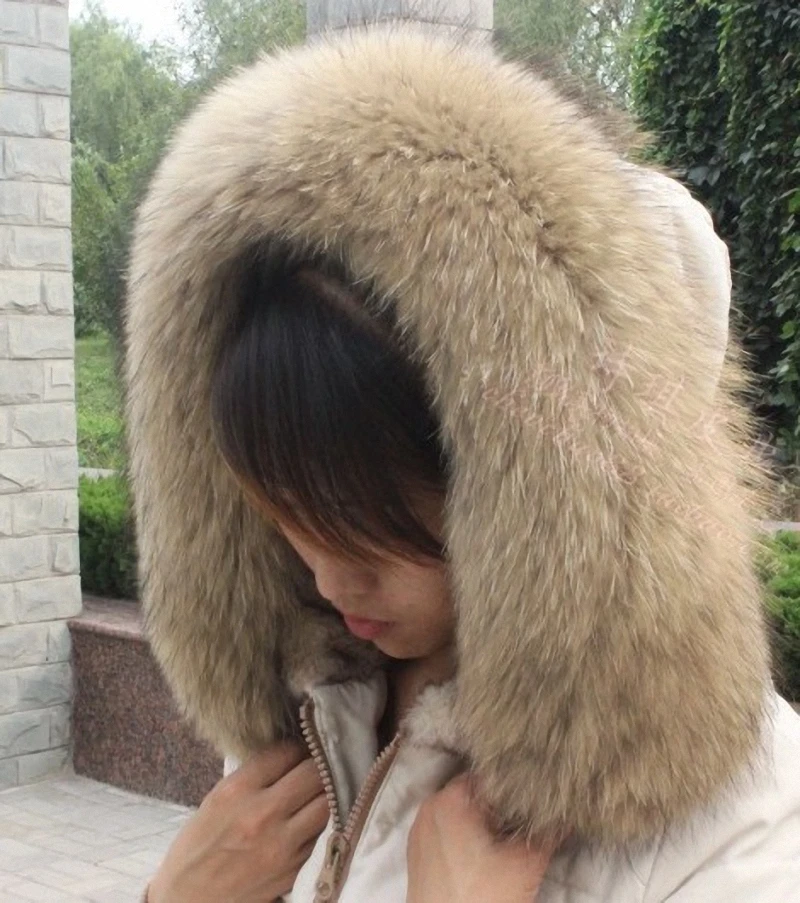 Шуба из натурального меха Без застежки Съемный воротник шарфы Для женщин зимнее