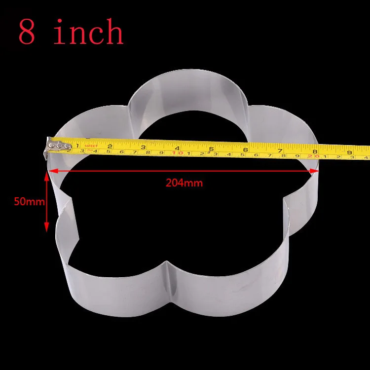 Один ПК 6 8 10 дюймов опционально из нержавеющей стали цветок сливы мусс Кольца