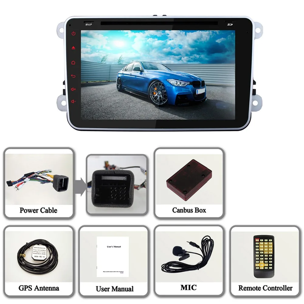 Quad Core 1024*600 Android 5.1 Car DVD GPS Navigation Radio Audio For VW GOLF 4 5 Polo Bora CC JETTA PASSAT Tiguan SKODA OCTAVIA |