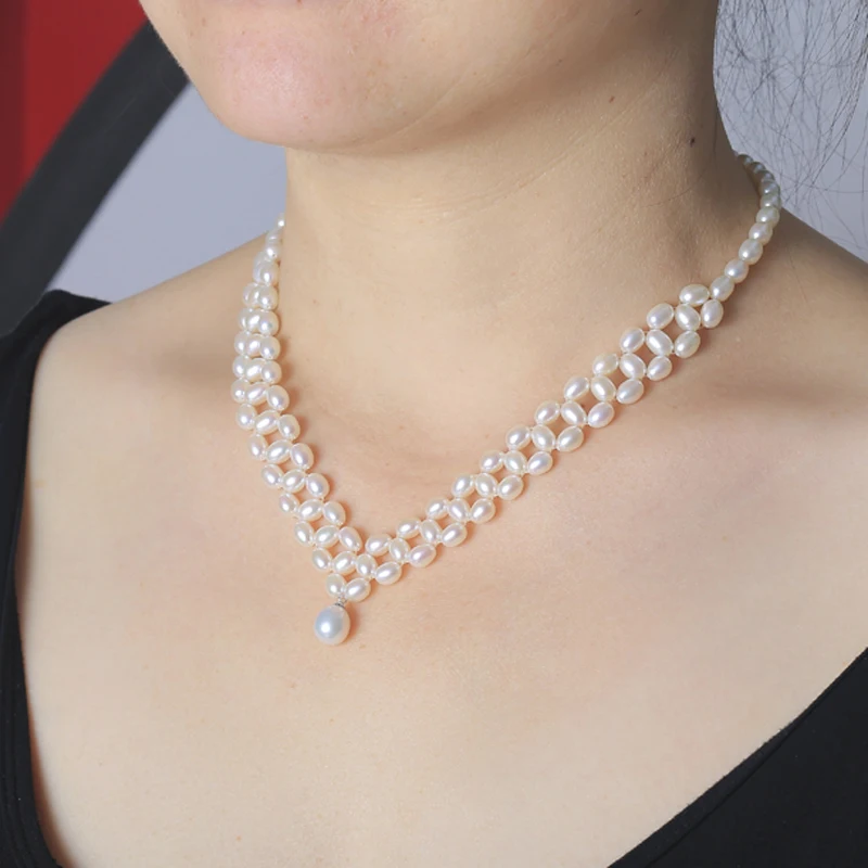 Модная подвеска из натурального пресноводного жемчуга ожерелье стерлингового