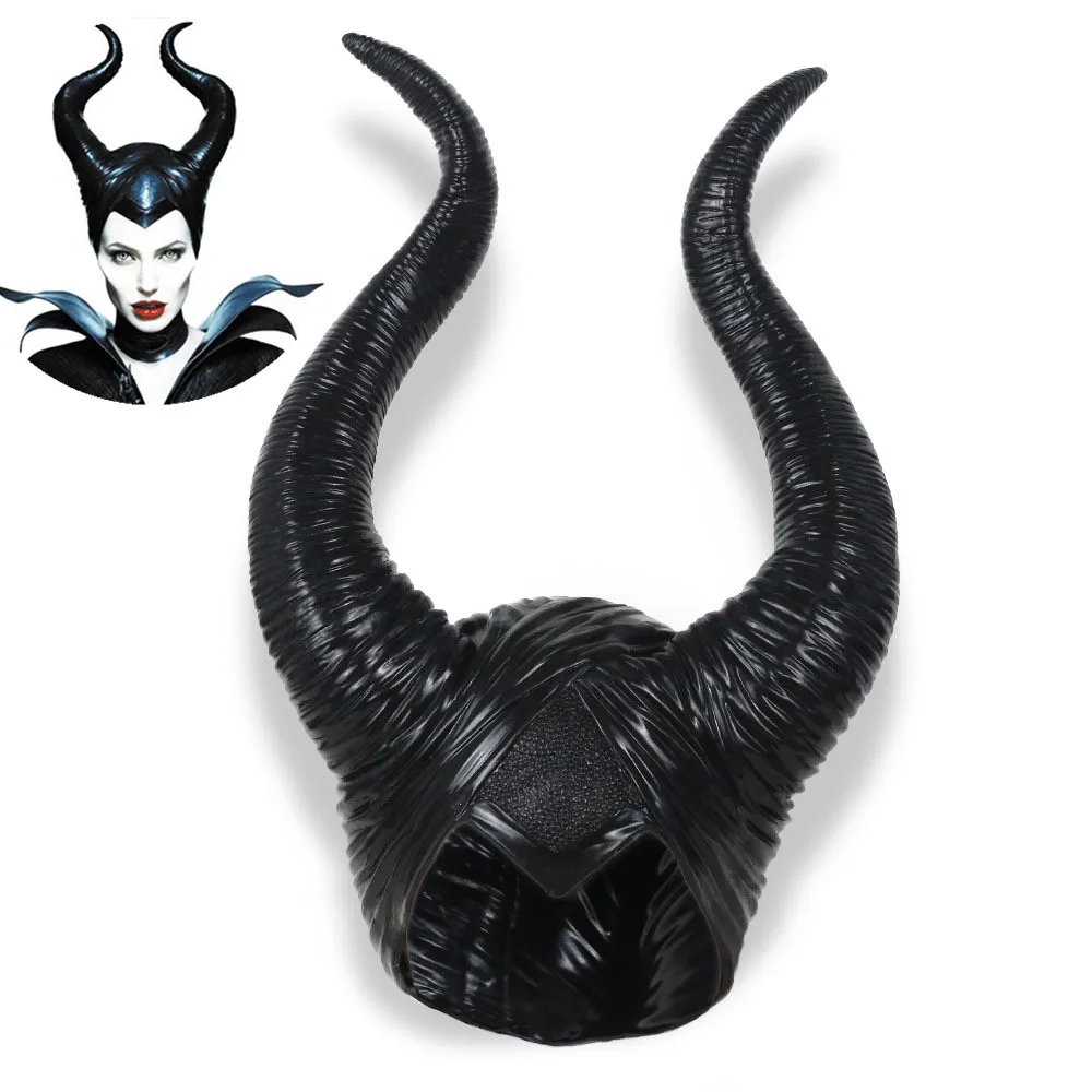 Модные рога Maleficent из натурального латекса, рога Maleficent для взрослых женщин, костюм для вечеринки на Хэллоуин, головной убор для косплея Jolie, шапка