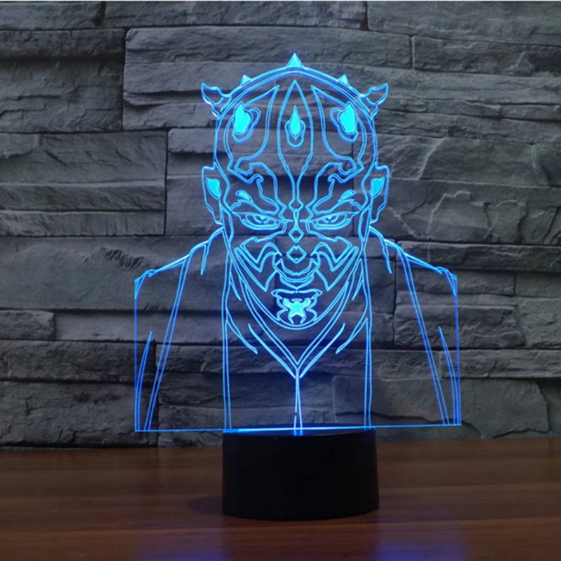 НОВЫЙ тип Сенсорного Злодей картины 3D Ночника зрительных иллюзий СВЕТОДИОДНАЯ