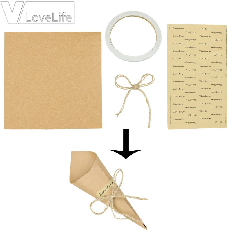 5 шт. крафт бумага винтажный складной букет ручной работы цветок подарочная