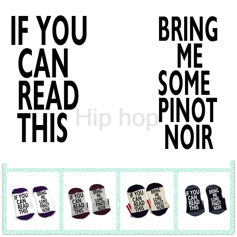 Носки If you can read this bring me some Pinot Noir хлопковые эластичные удобные носки унисекс